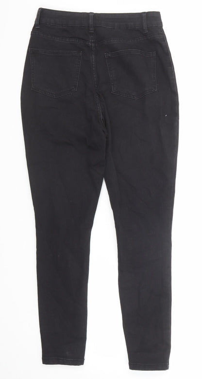Boohoo Womens Black Cotton Skinny Jeans Size 10 Regular Zip
