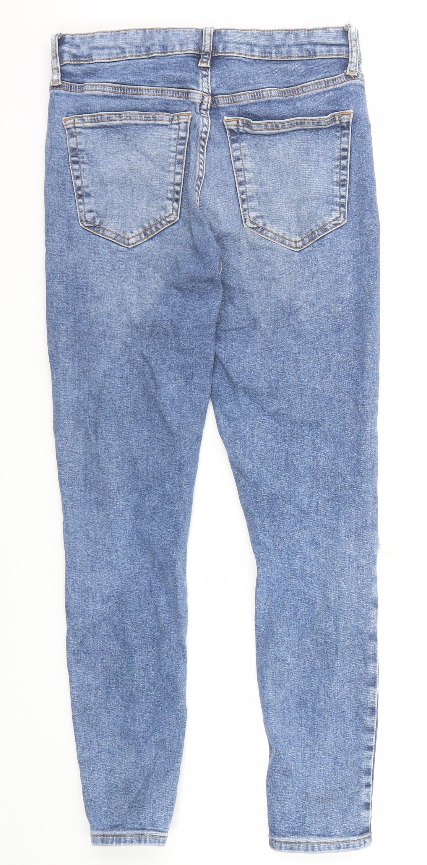 Topshop Womens Blue Cotton Skinny Jeans Size 26 in L30 in Regular Zip