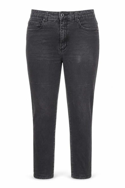 Front view of Only women’s black cotton straight jeans, size UK 30, in regular zip