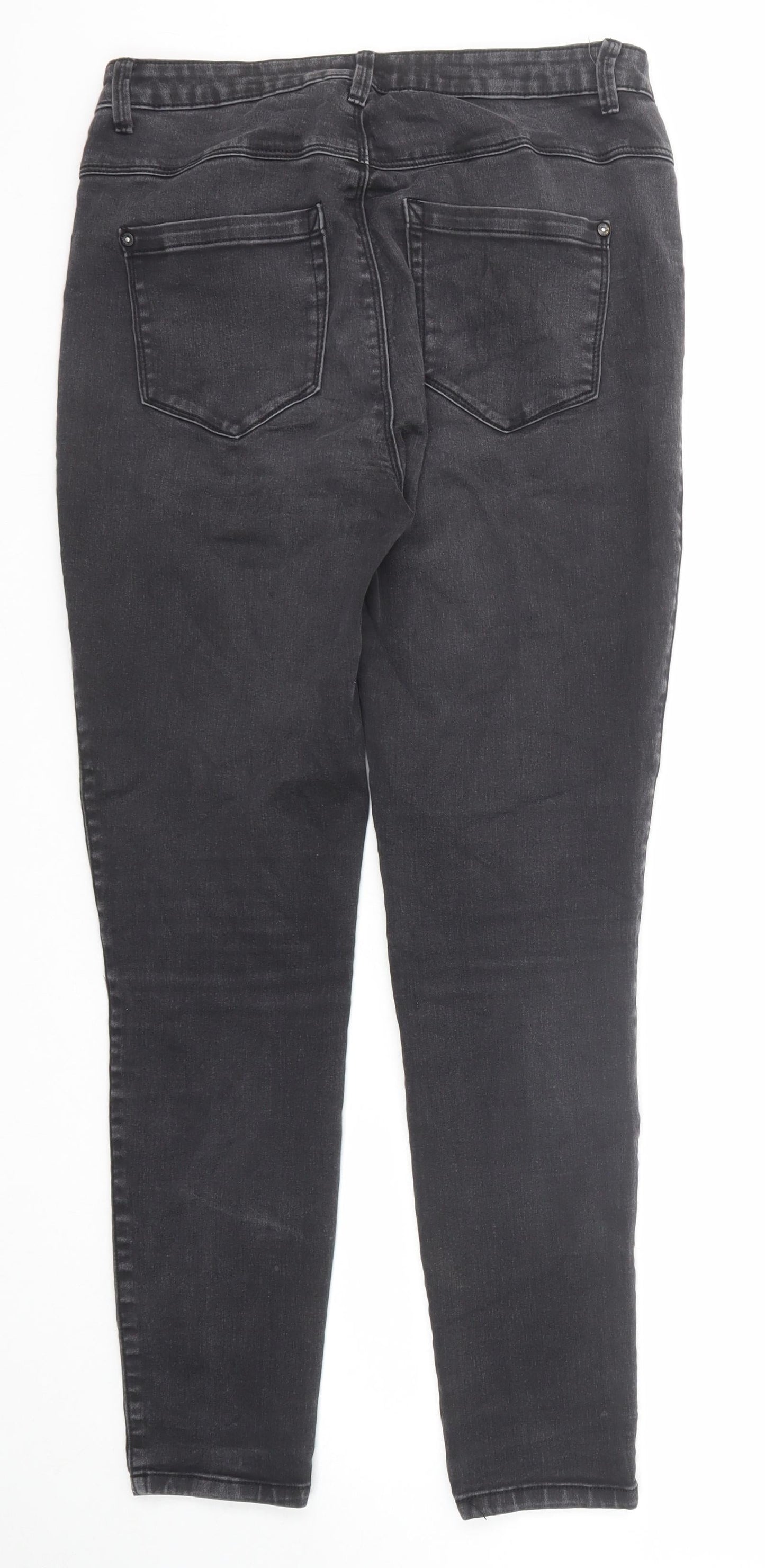 Only Womens Black Cotton Straight Jeans Size 30 in Regular Zip