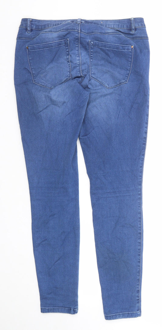 Only Womens Blue Cotton Skinny Jeans Size 32 in Regular Zip