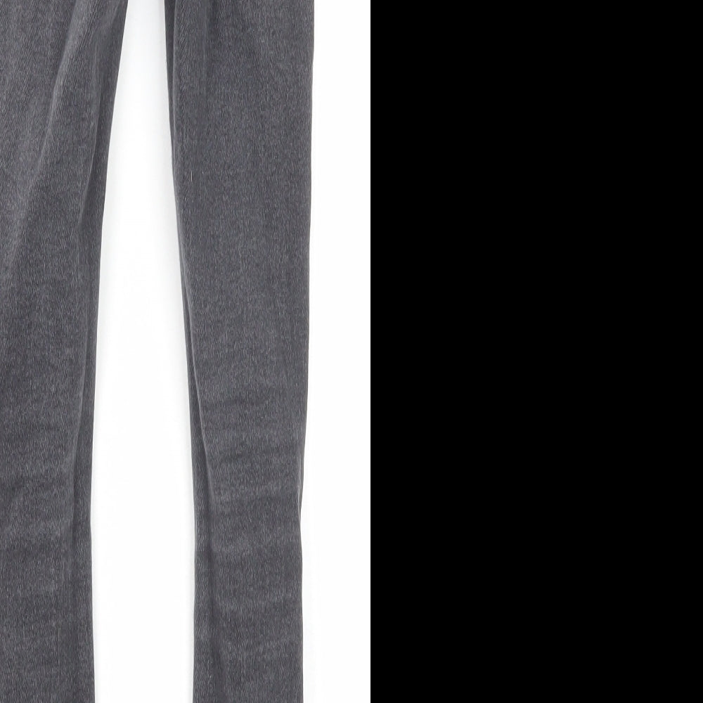 New Look Girls Grey Cotton Skinny Jeans Size 9 Years Regular Zip - Distressed