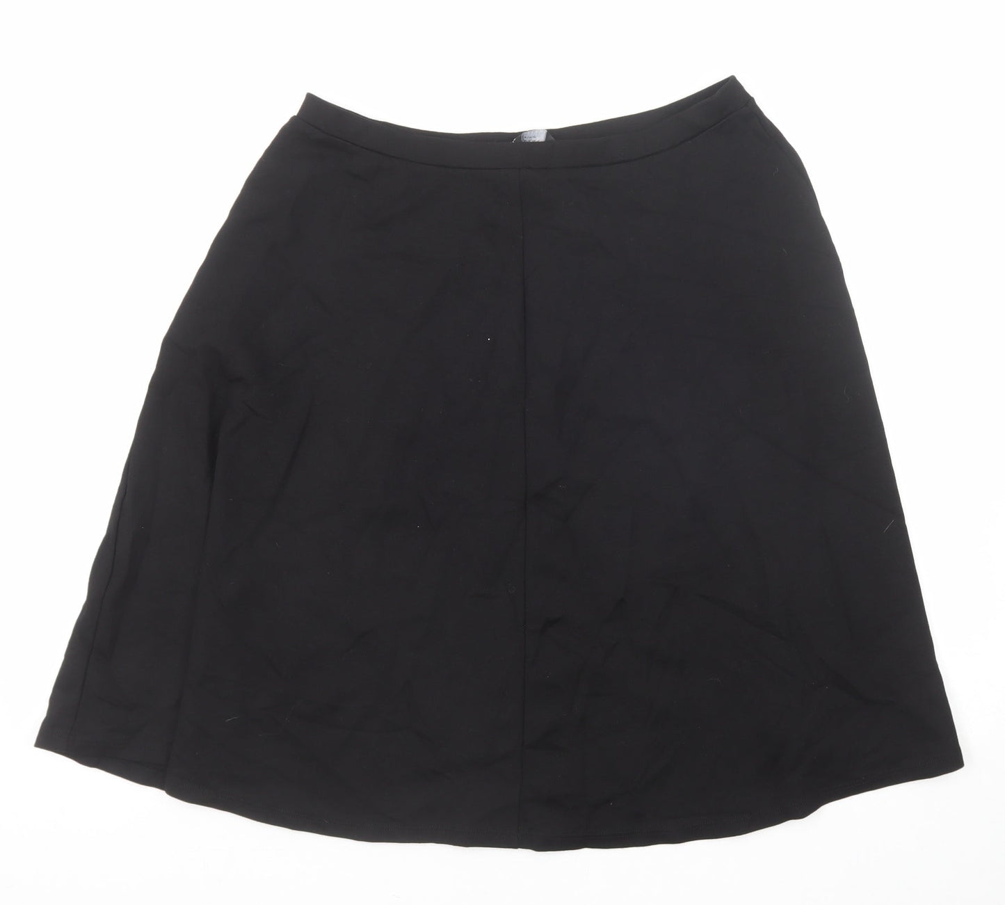 Dorothy Perkins Womens Black Viscose Swing Skirt Size 14