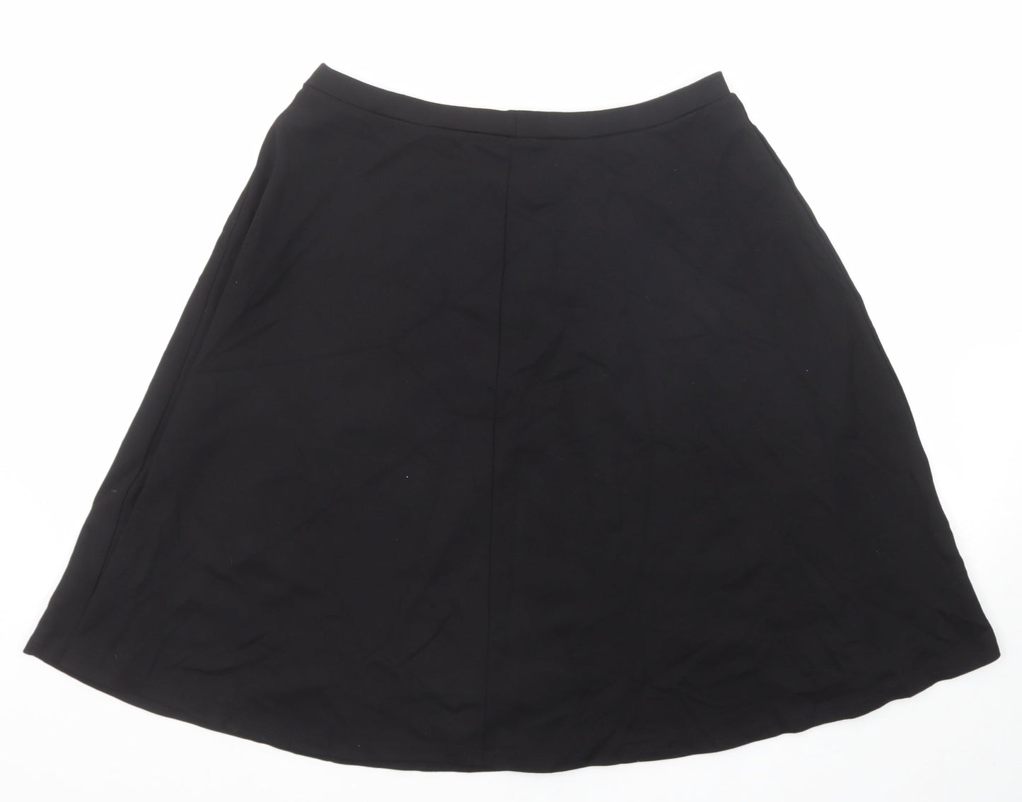 Dorothy Perkins Womens Black Viscose Swing Skirt Size 14