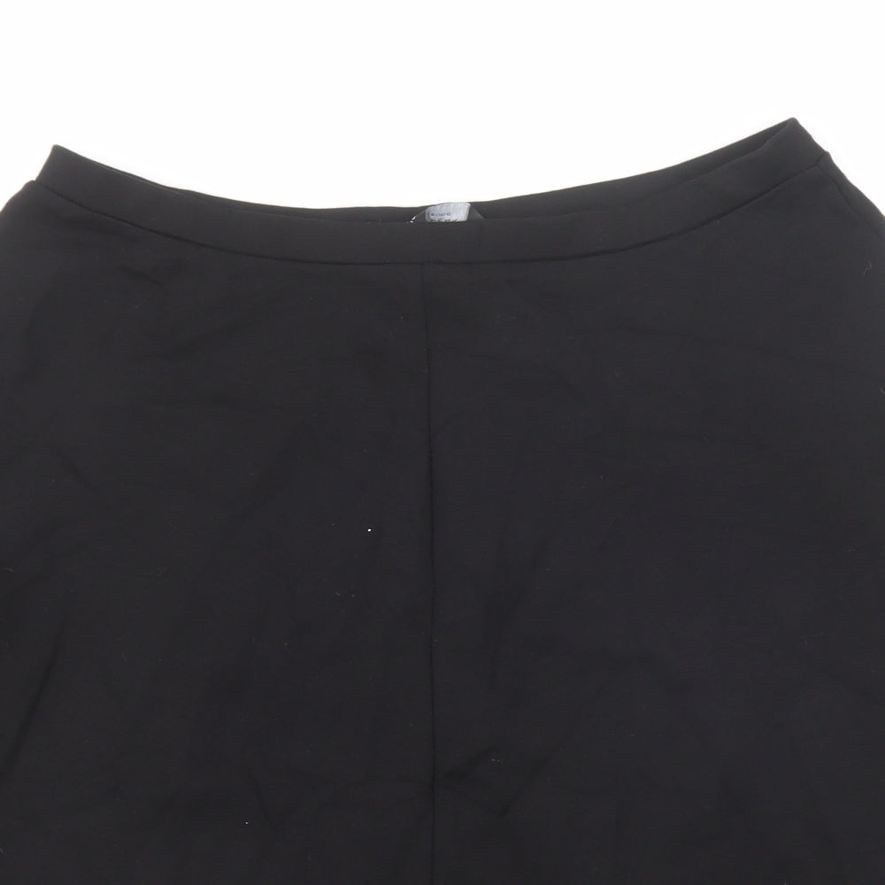 Dorothy Perkins Womens Black Viscose Swing Skirt Size 14