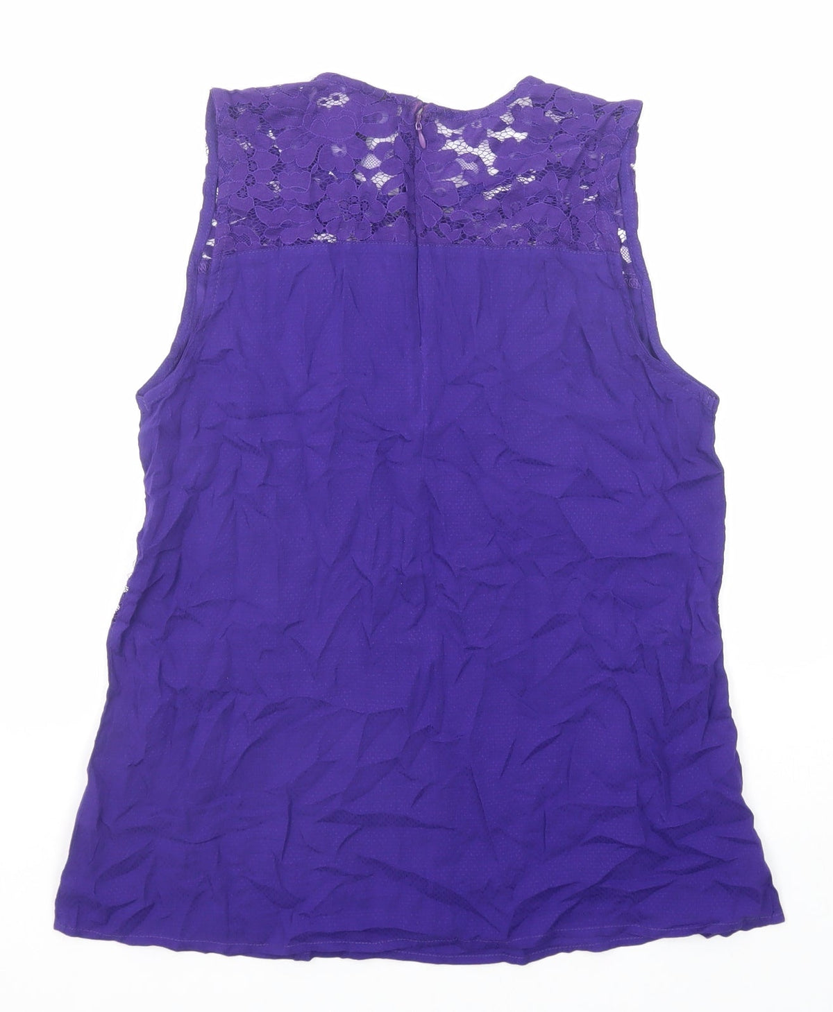 Aurora Womens Purple Viscose Basic Tank Size M Round Neck
