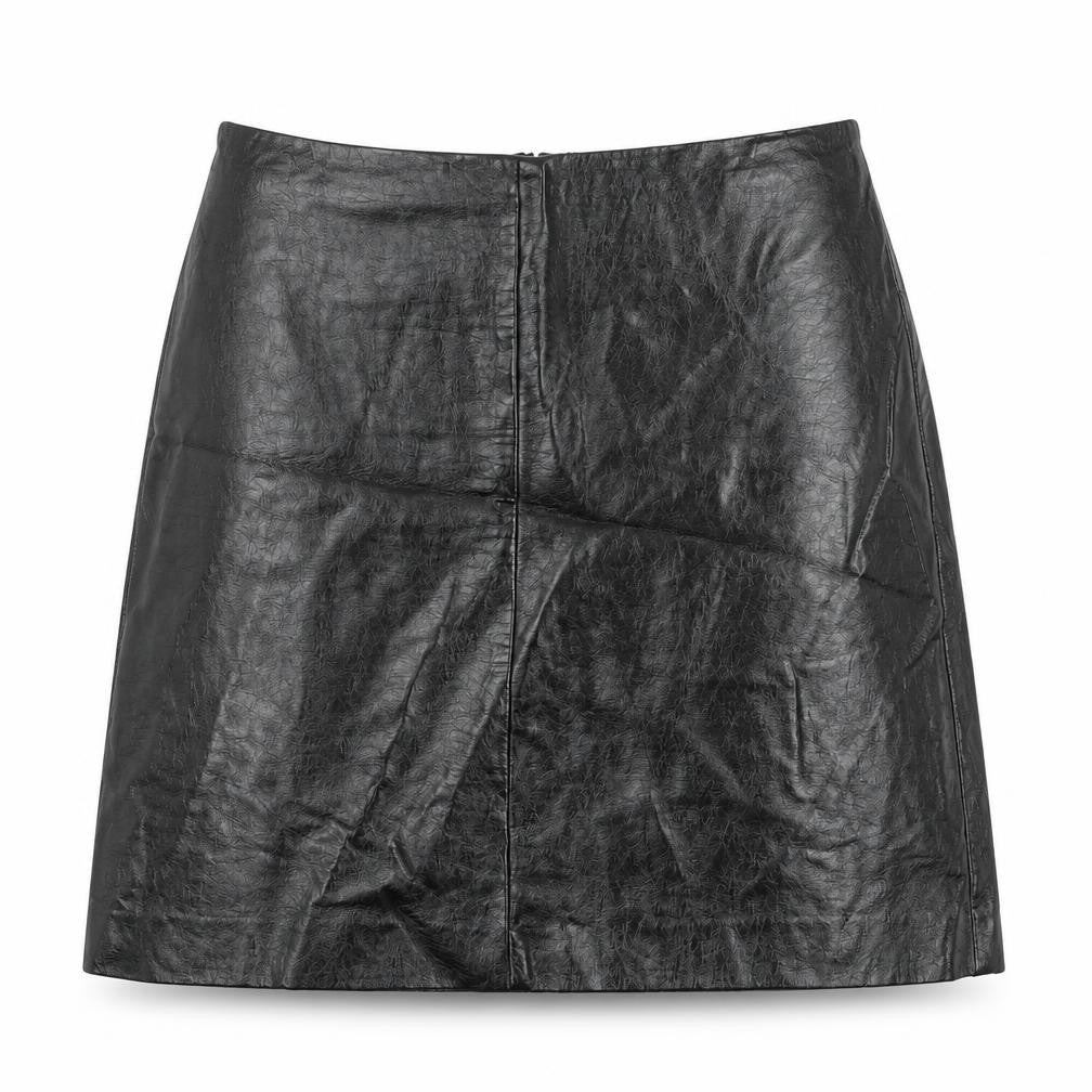 Marks and Spencer Womens Black Polyurethane A-Line Skirt Size 8 Zip