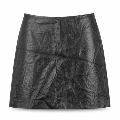 Marks and Spencer Womens Black Polyurethane A-Line Skirt Size 8 Zip