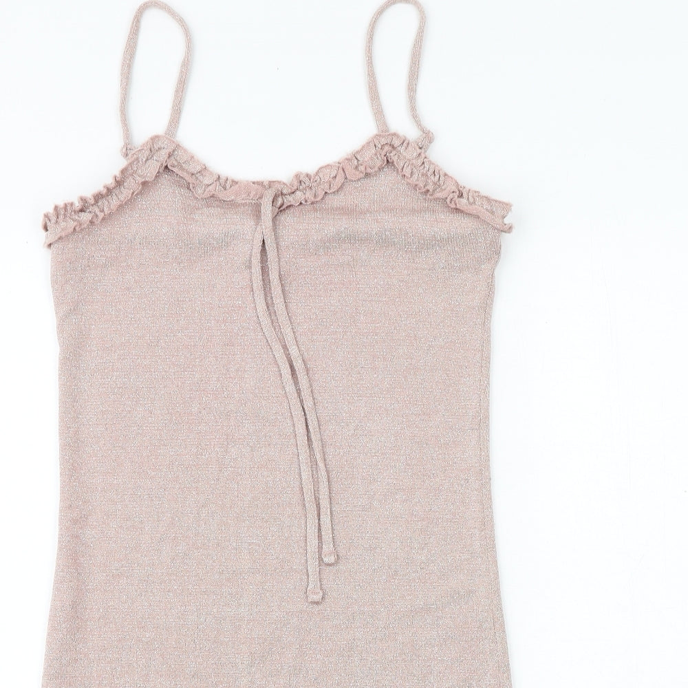 Urban Outfitters Womens Pink Polyester Slip Dress Size M Round Neck Pullover