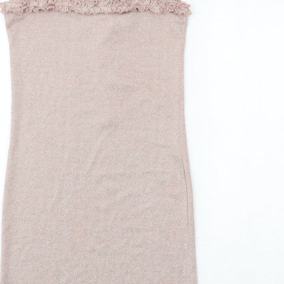Urban Outfitters Womens Pink Polyester Slip Dress Size M Round Neck Pullover