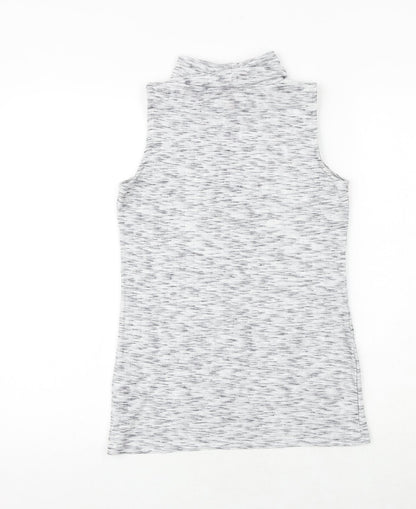 Lotties Womens Grey Polyester Basic Tank Size 8 Roll Neck