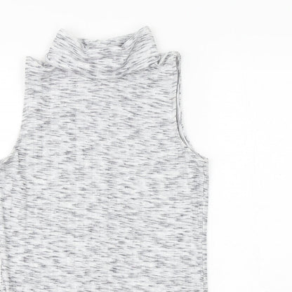 Lotties Womens Grey Polyester Basic Tank Size 8 Roll Neck