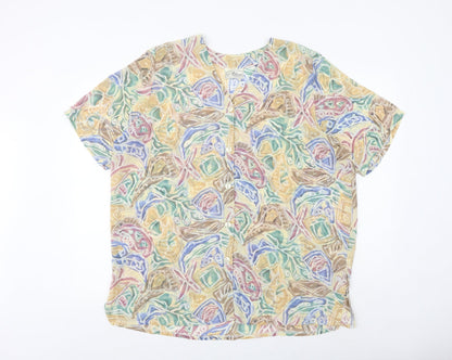Womens UK Size 16 Debenhams Multicoloured Basic Button-Up