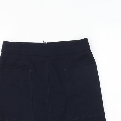 NEXT Womens Blue Polyester A-Line Skirt Size 6 Zip