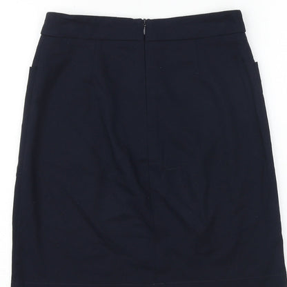 NEXT Womens Blue Polyester A-Line Skirt Size 6 Zip