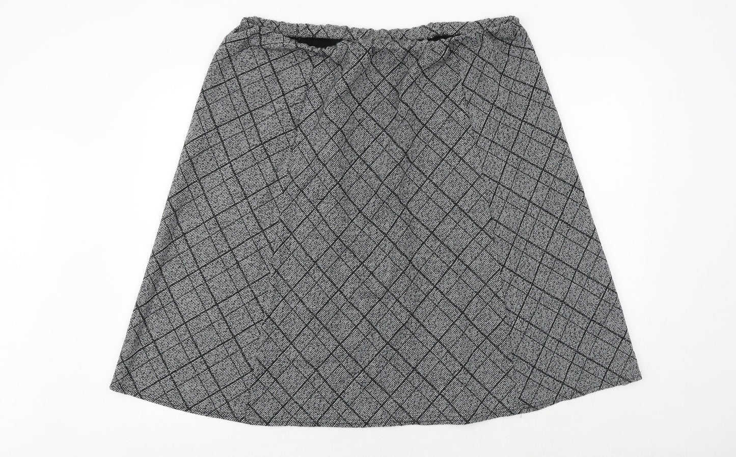 Arista Womens Grey Plaid Polyester Swing Skirt Size 22 - Size 22-24