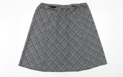 Arista Womens Grey Plaid Polyester Swing Skirt Size 22 - Size 22-24