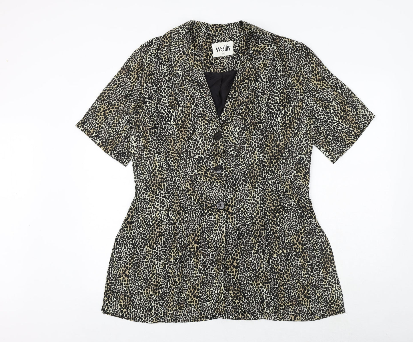 Womens UK Size 16 Wallis Brown Basic Button-Up