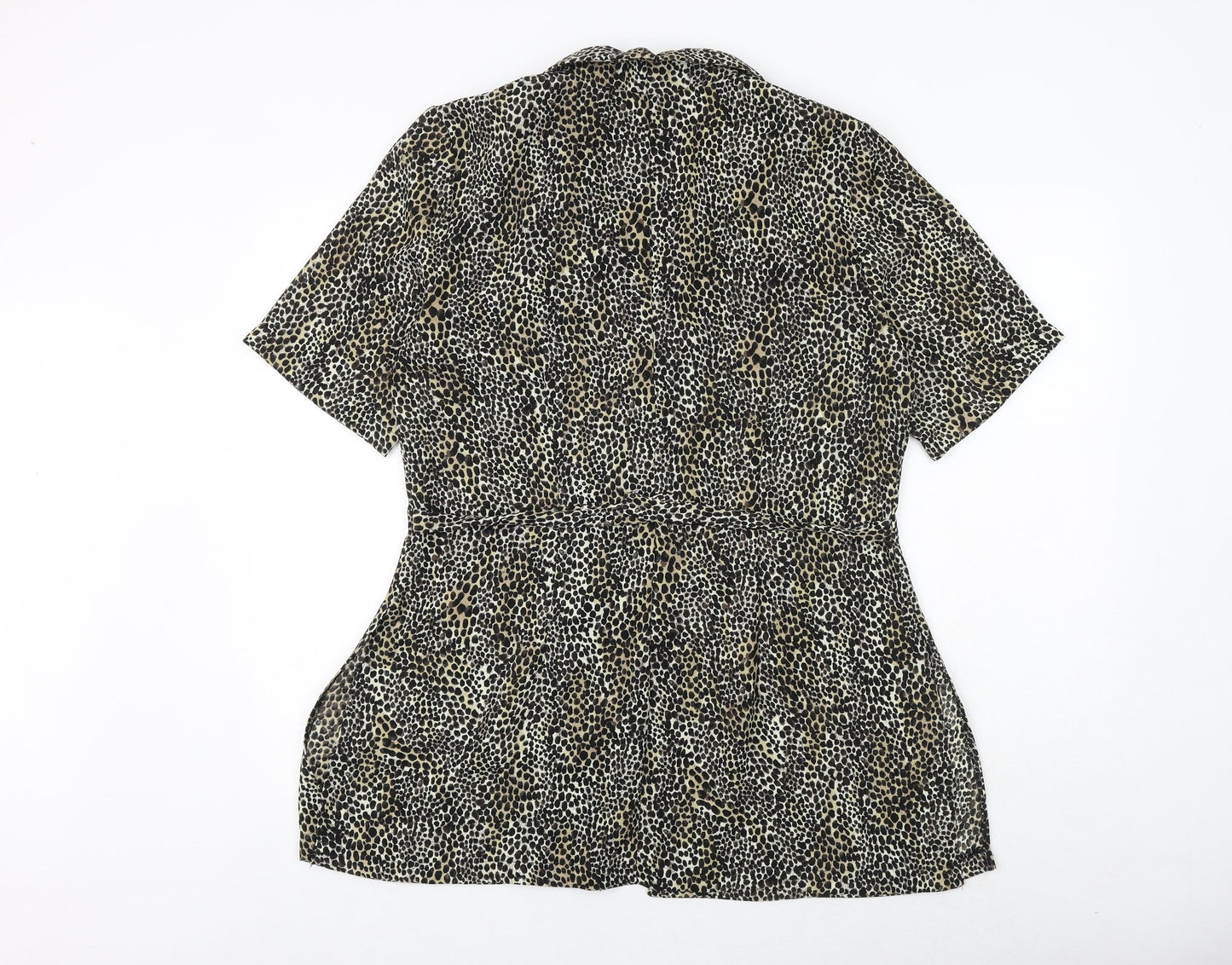 Womens UK Size 16 Wallis Brown Basic Button-Up