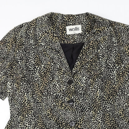 Womens UK Size 16 Wallis Brown Basic Button-Up