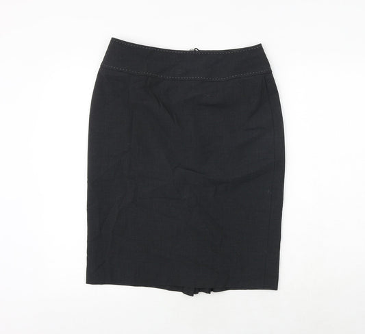 Marks and Spencer Womens Grey Polyester A-Line Skirt Size 12 Zip