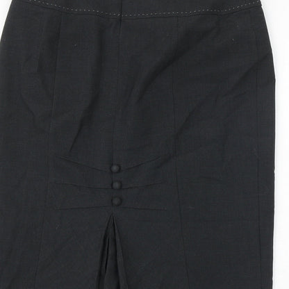 Marks and Spencer Womens Grey Polyester A-Line Skirt Size 12 Zip