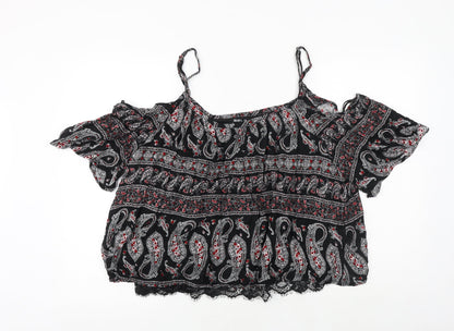 Womens UK Size 16 Select Black Cropped Blouse