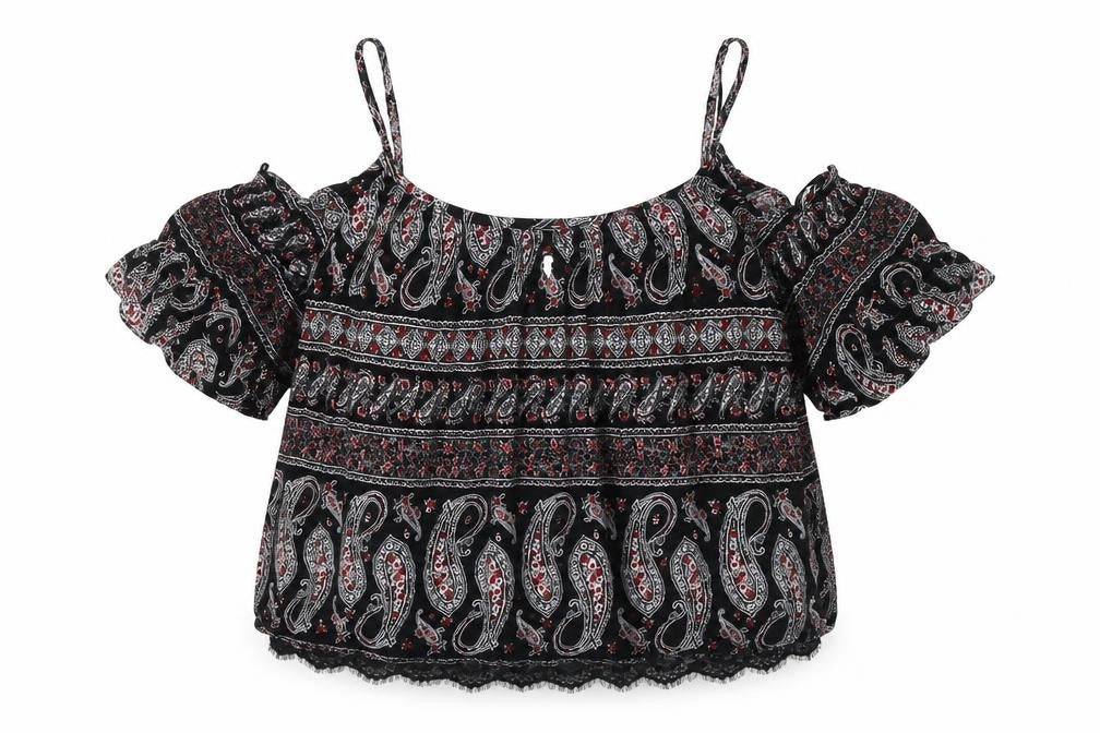 Womens UK Size 16 Select Black Cropped Blouse