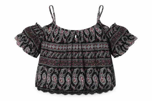 Womens UK Size 16 Select Black Cropped Blouse
