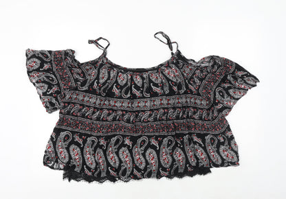 Womens UK Size 16 Select Black Cropped Blouse