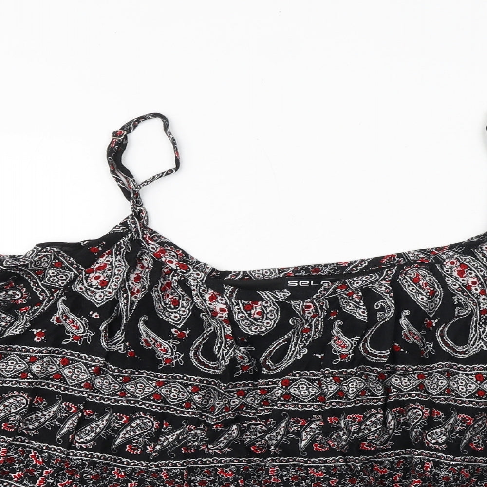Womens UK Size 16 Select Black Cropped Blouse