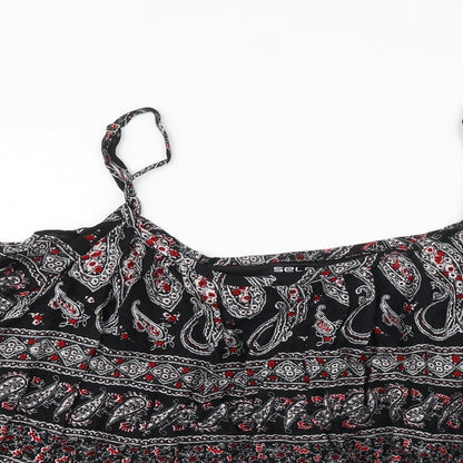 Womens UK Size 16 Select Black Cropped Blouse