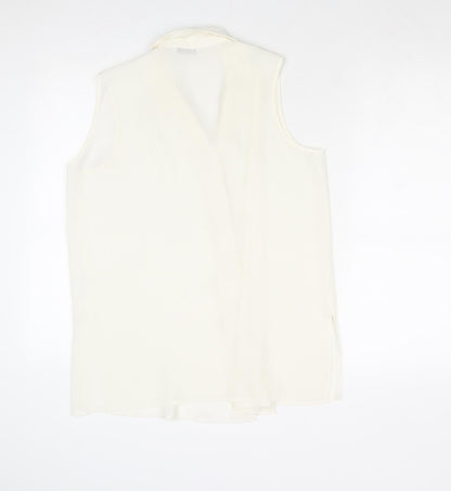 Berkertex Womens Ivory Polyester Basic Button-Up Size 14 Collared