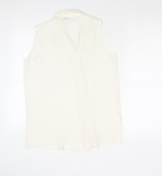 Berkertex Womens Ivory Polyester Basic Button-Up Size 14 Collared