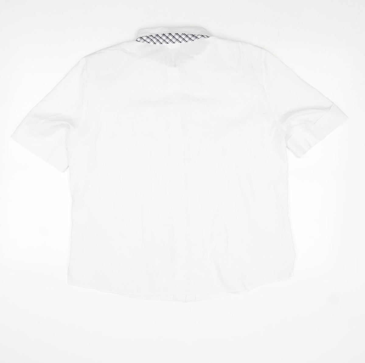 Delmond Womens White Polyester Basic Button-Up Size 16 Collared