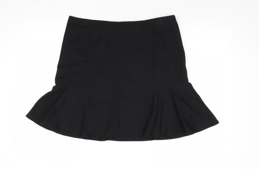 NEXT Womens Black Polyester Trumpet Skirt Size 14 Zip