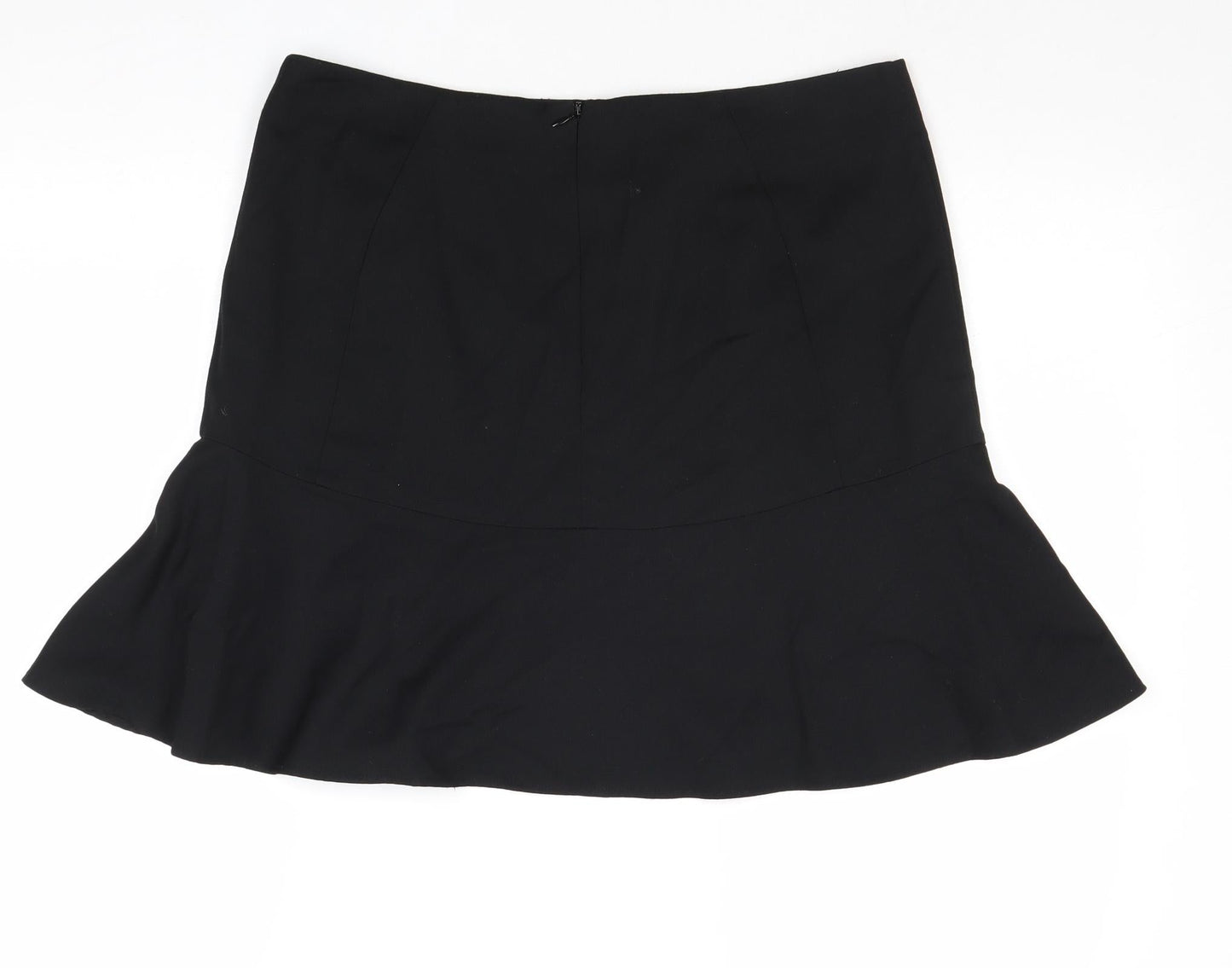 NEXT Womens Black Polyester Trumpet Skirt Size 14 Zip