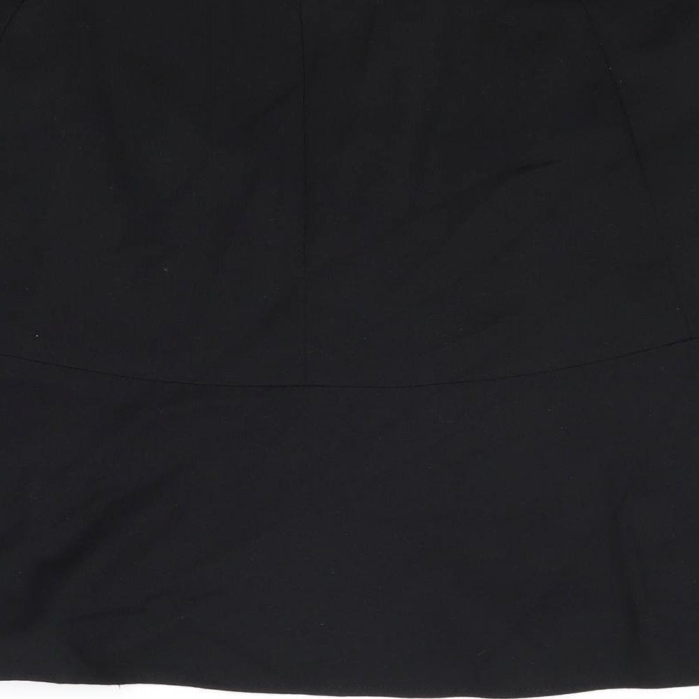 NEXT Womens Black Polyester Trumpet Skirt Size 14 Zip