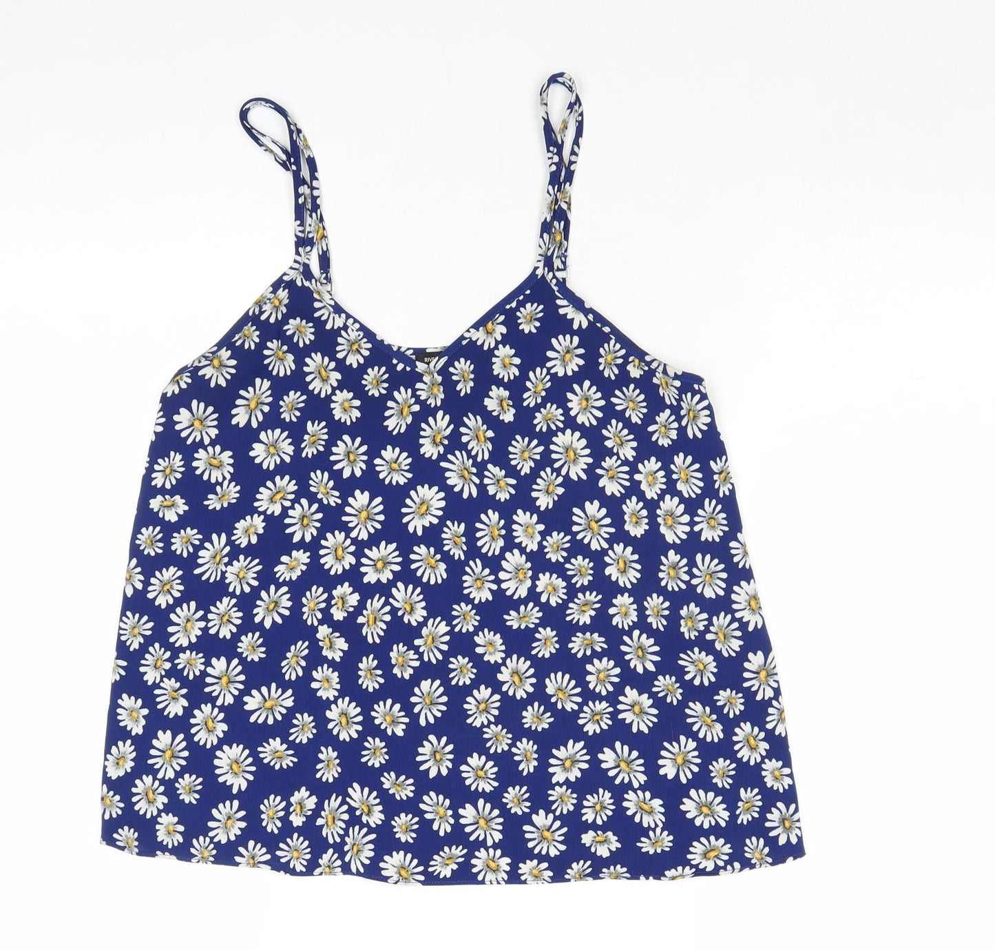 Womens UK Size 8 River Island Blue Basic Tank