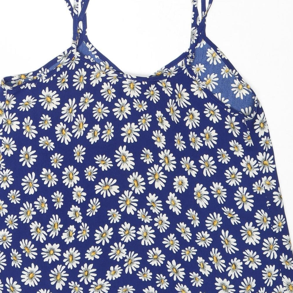 Womens UK Size 8 River Island Blue Basic Tank