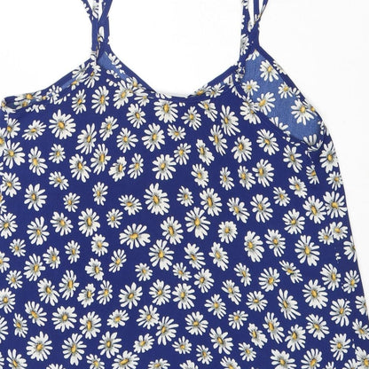 Womens UK Size 8 River Island Blue Basic Tank