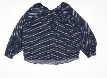Womens UK Size 14 Marks and Spencer Blue Basic Blouse