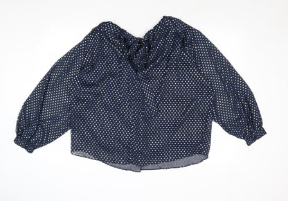 Womens UK Size 14 Marks and Spencer Blue Basic Blouse