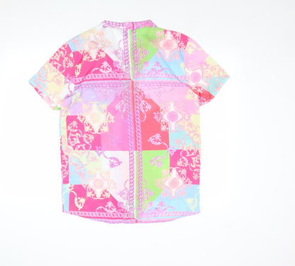 Mens UK Size S Boohoo Multicoloured  Button-Up Short Sleeve Casual Shirt