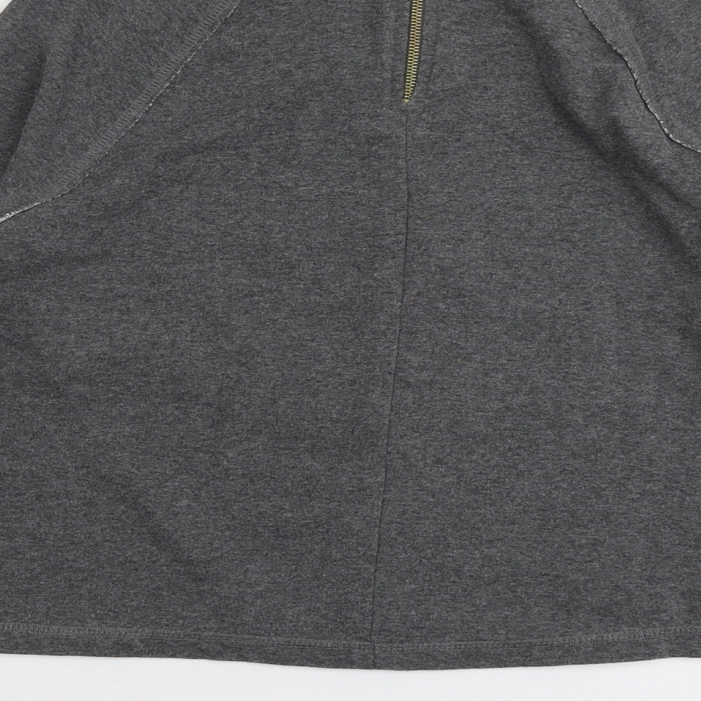 Gina Tricot Womens Grey Cotton Pullover Sweatshirt Size M Zip - American Flag