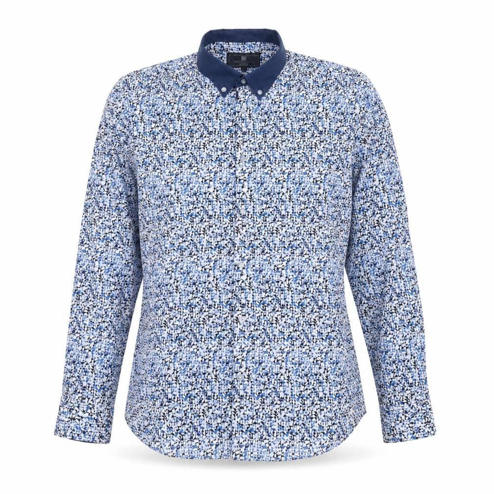 Mens UK Size S Marks and Spencer Blue  Button-Up Long Sleeve Casual Shirt