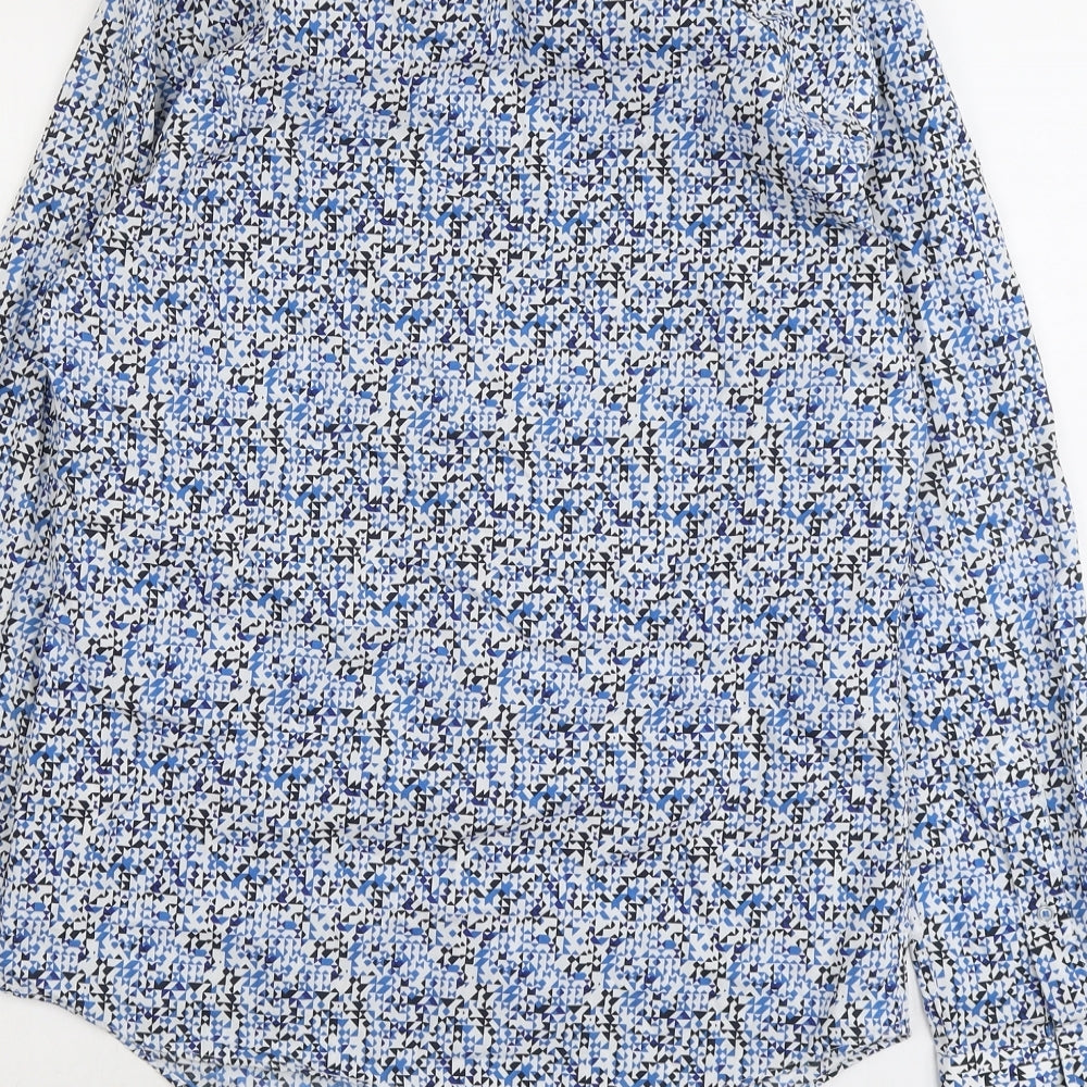 Mens UK Size S Marks and Spencer Blue  Button-Up Long Sleeve Casual Shirt