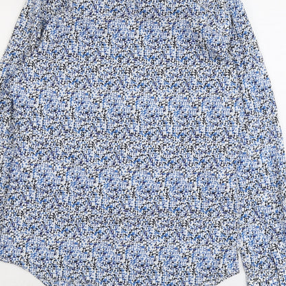 Mens UK Size S Marks and Spencer Blue  Button-Up Long Sleeve Casual Shirt