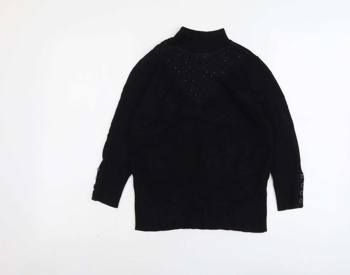 Womens UK Size 12 Star Black Pullover Jumper