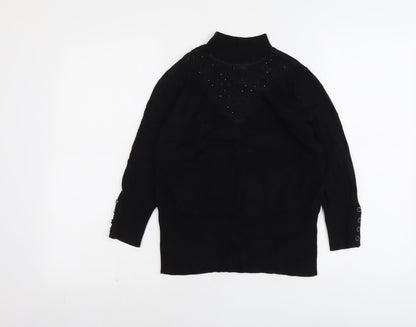 Womens UK Size 12 Star Black Pullover Jumper